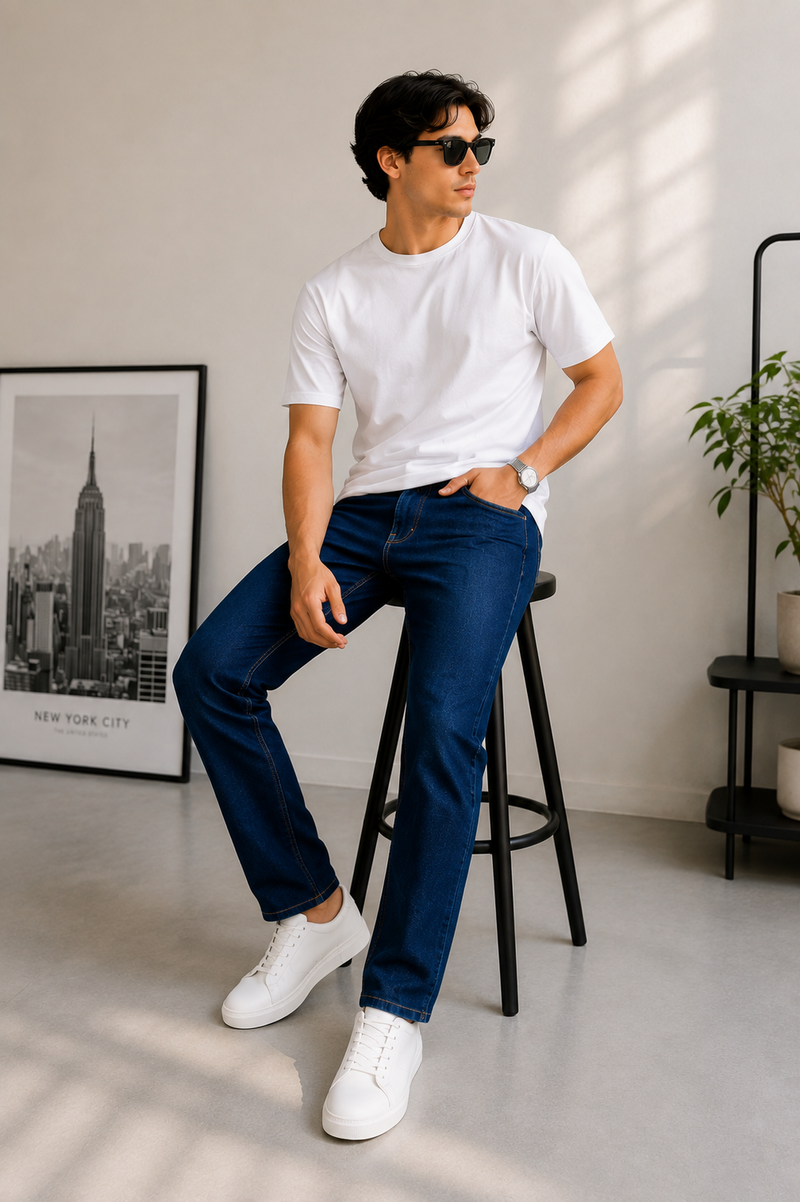 Denim waistband detail